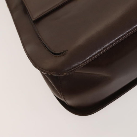 Salvatore Ferragamo Gancini Hand Bag Leather 2way Brown Gold Auth 131461