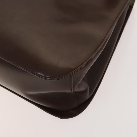 Salvatore Ferragamo Gancini Hand Bag Leather 2way Brown Gold Auth 131461