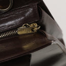 Salvatore Ferragamo Gancini Hand Bag Leather 2way Brown Gold Auth 131461-10