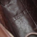 Salvatore Ferragamo Gancini Hand Bag Leather 2way Brown Gold Auth 131461-11