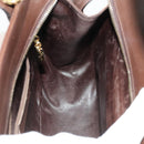 Salvatore Ferragamo Gancini Hand Bag Leather 2way Brown Gold Auth 131461-20