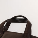 Salvatore Ferragamo Gancini Hand Bag Leather 2way Brown Gold Auth 131461-14