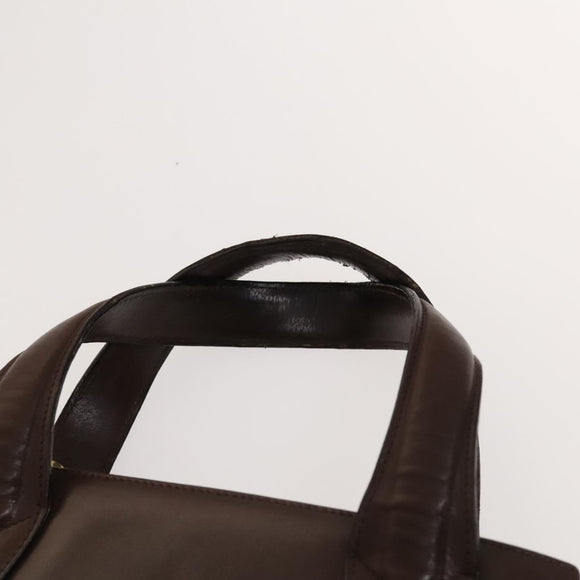 Salvatore Ferragamo Gancini Hand Bag Leather 2way Brown Gold Auth 131461