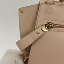 Salvatore Ferragamo Gancini Sofia Hand Bag Leather 2way Beige Gold Auth 131462-19