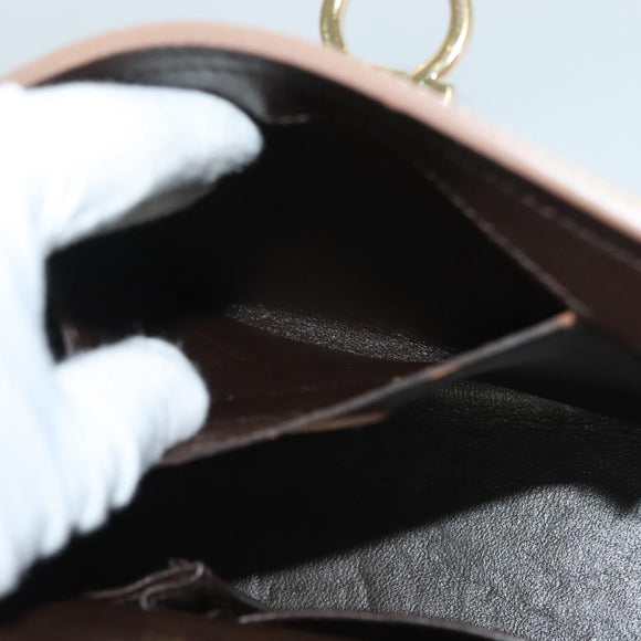 Salvatore Ferragamo Gancini Sofia Hand Bag Leather 2way Beige Gold Auth 131462