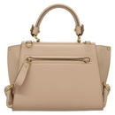 Salvatore Ferragamo Gancini Sofia Hand Bag Leather 2way Beige Gold Auth 131462-2