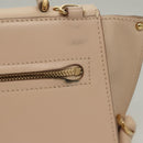 Salvatore Ferragamo Gancini Sofia Hand Bag Leather 2way Beige Gold Auth 131462-3