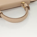 Salvatore Ferragamo Gancini Sofia Hand Bag Leather 2way Beige Gold Auth 131462-8