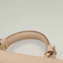 Salvatore Ferragamo Gancini Sofia Hand Bag Leather 2way Beige Gold Auth 131462-14