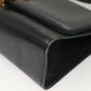 Salvatore Ferragamo Gancini Shoulder Bag Leather Navy Gold Auth 131463-15