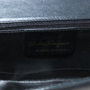 Salvatore Ferragamo Gancini Shoulder Bag Leather Navy Gold Auth 131463-12