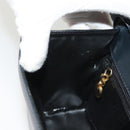 Salvatore Ferragamo Gancini Shoulder Bag Leather Navy Gold Auth 131463-19