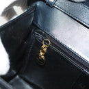 Salvatore Ferragamo Gancini Shoulder Bag Leather Navy Gold Auth 131463-20