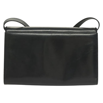 Salvatore Ferragamo Gancini Shoulder Bag Leather Navy Gold Auth 131463 - 0