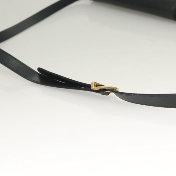 Salvatore Ferragamo Gancini Shoulder Bag Leather Navy Gold Auth 131463