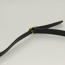 Salvatore Ferragamo Gancini Shoulder Bag Leather Navy Gold Auth 131463-14