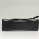Salvatore Ferragamo Gancini Shoulder Bag Leather Navy Gold Auth 131463-5