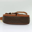 CELINE Macadam Canvas Hand Bag PVC Leather 2way Brown Gold Auth 131464-5