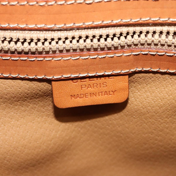 CELINE Macadam Canvas Hand Bag PVC Leather 2way Brown Gold Auth 131464