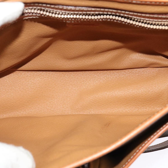 CELINE Macadam Canvas Hand Bag PVC Leather 2way Brown Gold Auth 131464