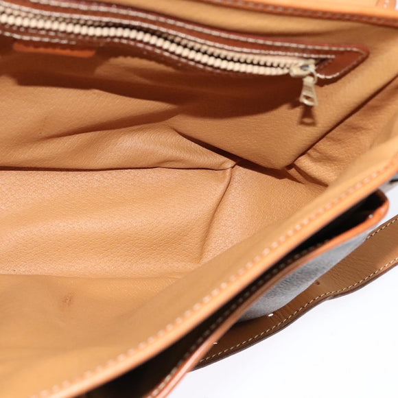 CELINE Macadam Canvas Hand Bag PVC Leather 2way Brown Gold Auth 131464