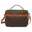 CELINE Macadam Canvas Hand Bag PVC Leather 2way Brown Gold Auth 131464-2