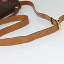 CELINE Macadam Canvas Hand Bag PVC Leather 2way Brown Gold Auth 131464-8