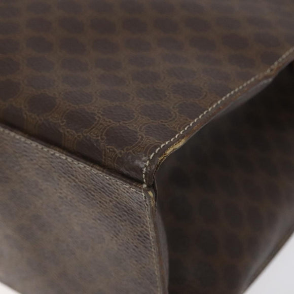 CELINE Macadam Canvas Shoulder Bag PVC Leather Brown Gold Auth 131465