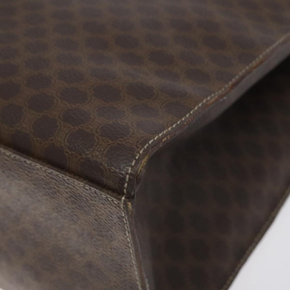 CELINE Macadam Canvas Shoulder Bag PVC Leather Brown Gold Auth 131465