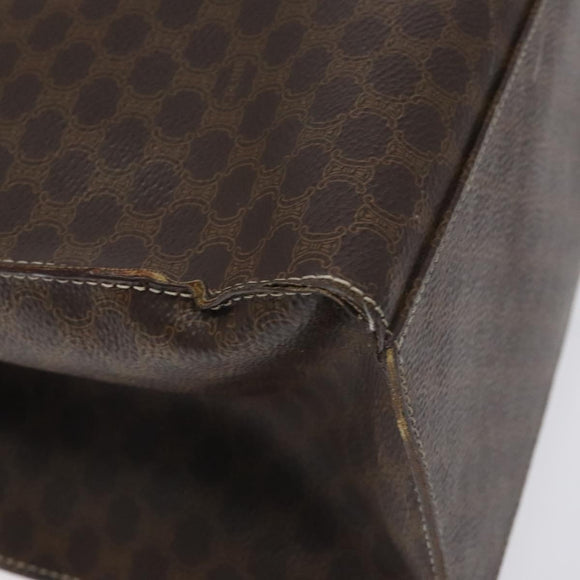 CELINE Macadam Canvas Shoulder Bag PVC Leather Brown Gold Auth 131465