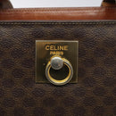 CELINE Macadam Canvas Shoulder Bag PVC Leather Brown Gold Auth 131465-18