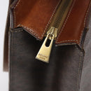 CELINE Macadam Canvas Shoulder Bag PVC Leather Brown Gold Auth 131465-9