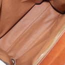 CELINE Macadam Canvas Shoulder Bag PVC Leather Brown Gold Auth 131465-10