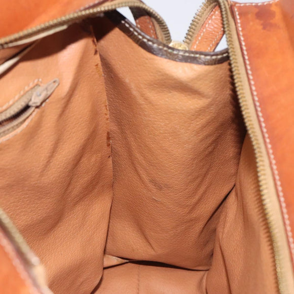 CELINE Macadam Canvas Shoulder Bag PVC Leather Brown Gold Auth 131465