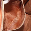 CELINE Macadam Canvas Shoulder Bag PVC Leather Brown Gold Auth 131465-11