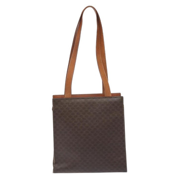 CELINE Macadam Canvas Shoulder Bag PVC Leather Brown Gold Auth 131465 - 0