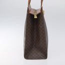 CELINE Macadam Canvas Shoulder Bag PVC Leather Brown Gold Auth 131465-4