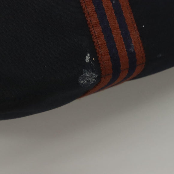 HERMES Fourre Tout GM Hand Bag Canvas Navy Silver Auth 131468