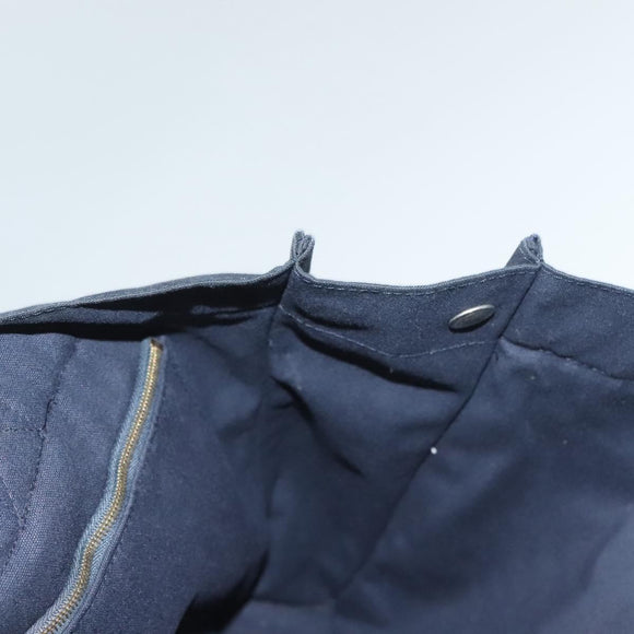 HERMES Fourre Tout GM Hand Bag Canvas Navy Silver Auth 131468