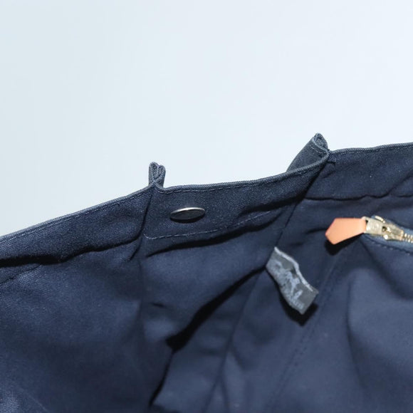 HERMES Fourre Tout GM Hand Bag Canvas Navy Silver Auth 131468