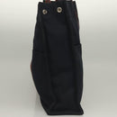 HERMES Fourre Tout GM Hand Bag Canvas Navy Silver Auth 131468-4