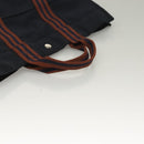 HERMES Fourre Tout GM Hand Bag Canvas Navy Silver Auth 131468-8