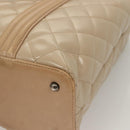 CHANEL Matelasse Boy Chanel Hand Bag Patent leather Beige CC Auth 131470-16