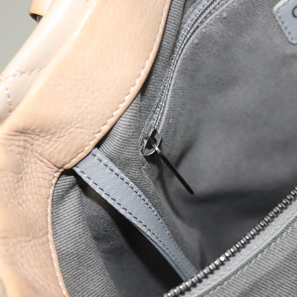 CHANEL Matelasse Boy Chanel Hand Bag Patent leather Beige CC Auth 131470