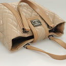 CHANEL Matelasse Boy Chanel Hand Bag Patent leather Beige CC Auth 131470-6