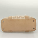 CHANEL Matelasse Boy Chanel Hand Bag Patent leather Beige CC Auth 131470-5