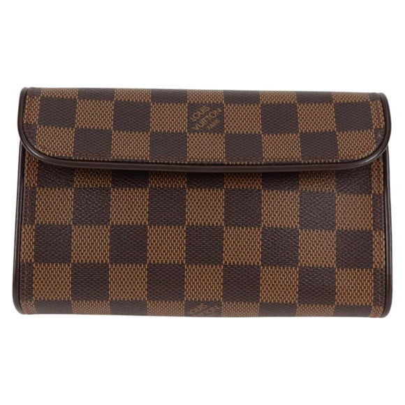 LOUIS VUITTON Damier Ebene Pochette Florentine Waist Bag N51856 LV Auth 131472V