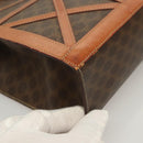 CELINE Macadam Canvas Shoulder Bag PVC Leather Brown Gold Auth 131477-8