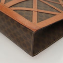 CELINE Macadam Canvas Shoulder Bag PVC Leather Brown Gold Auth 131477-15