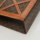 CELINE Macadam Canvas Shoulder Bag PVC Leather Brown Gold Auth 131477-16